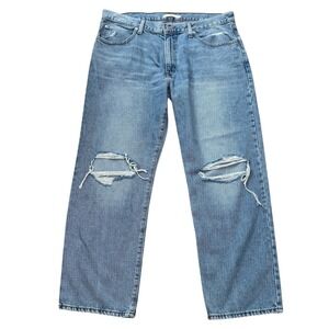 Levi's 94 Baggy Distressed‎ Jeans Light Wash Blue Denim Size 34x31 90s Style
